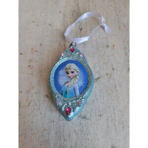 Disney‎ Frozen Anna blown glass blue graceful regal powerful ornament Xmas